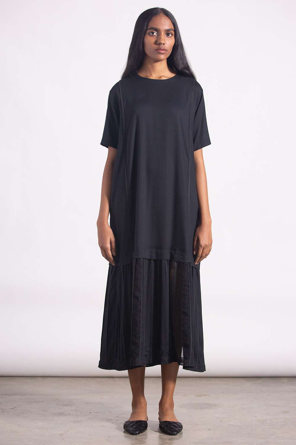 Buy Black longline t-shirt dress 