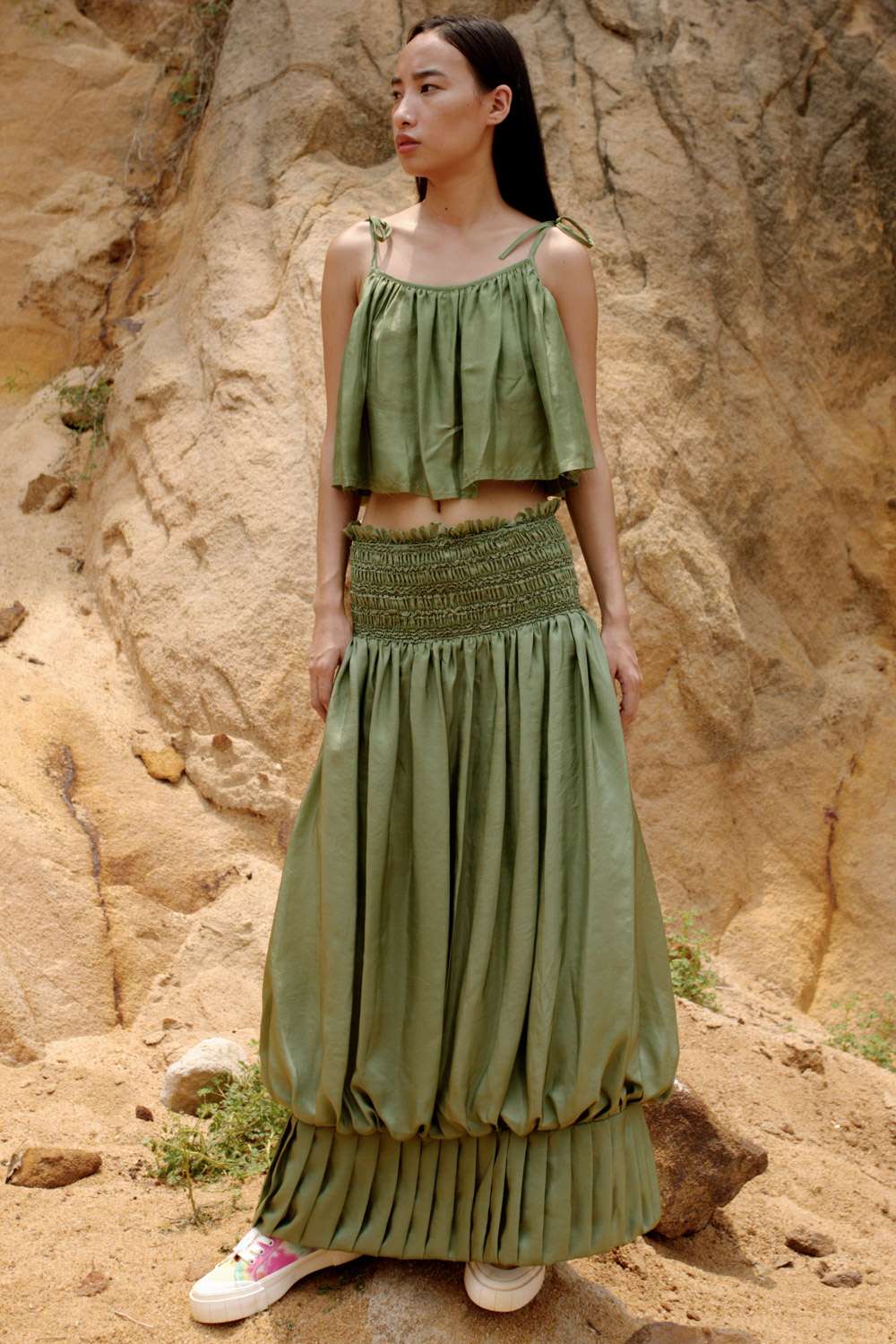 Buy Laya balloon skirt & crop top set -Designer Wear - Ensemble