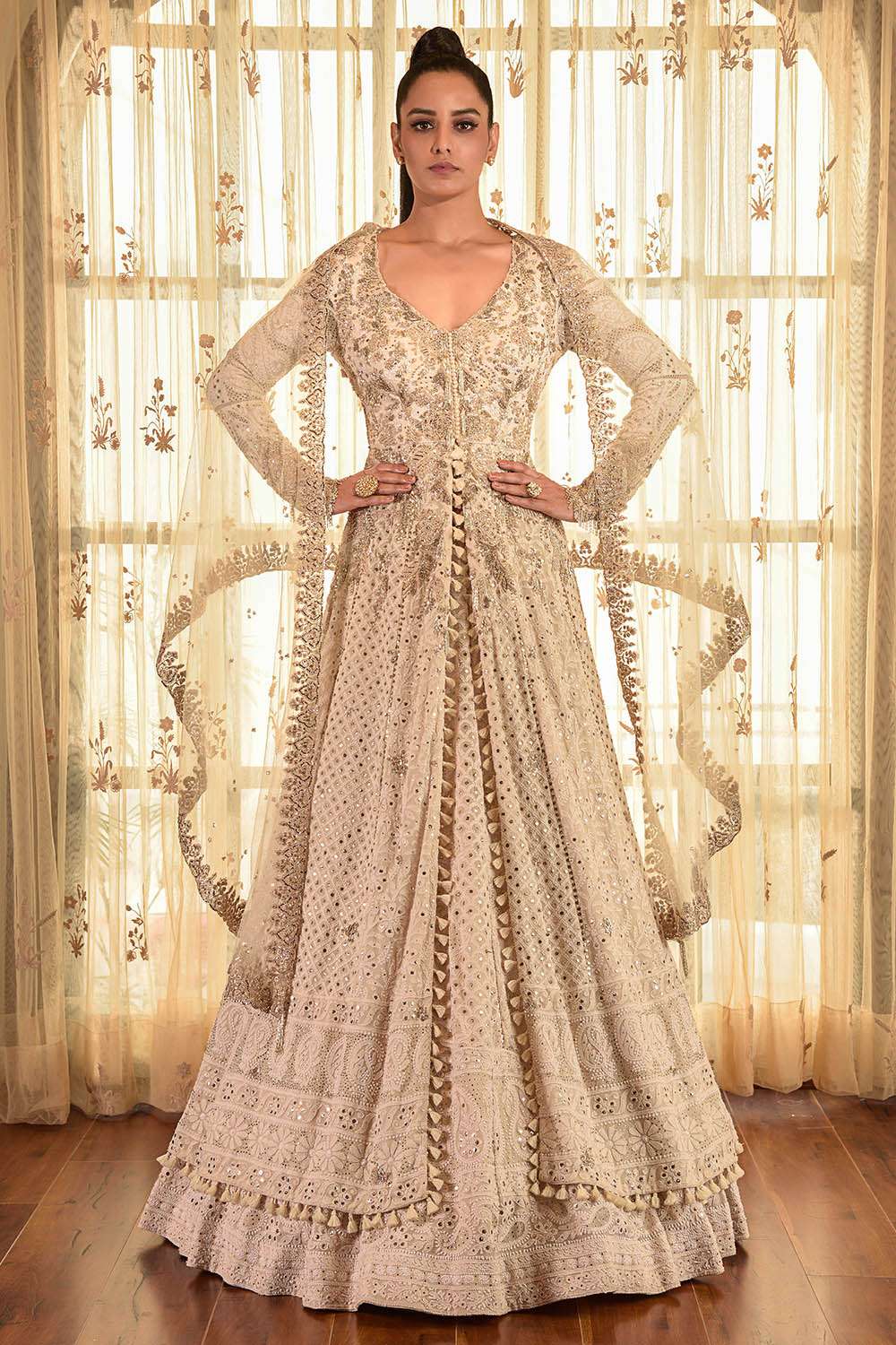 Buy For Keeps Champagne Pink Lehenga by Designer Talking Threads Online at  Ogaan.com