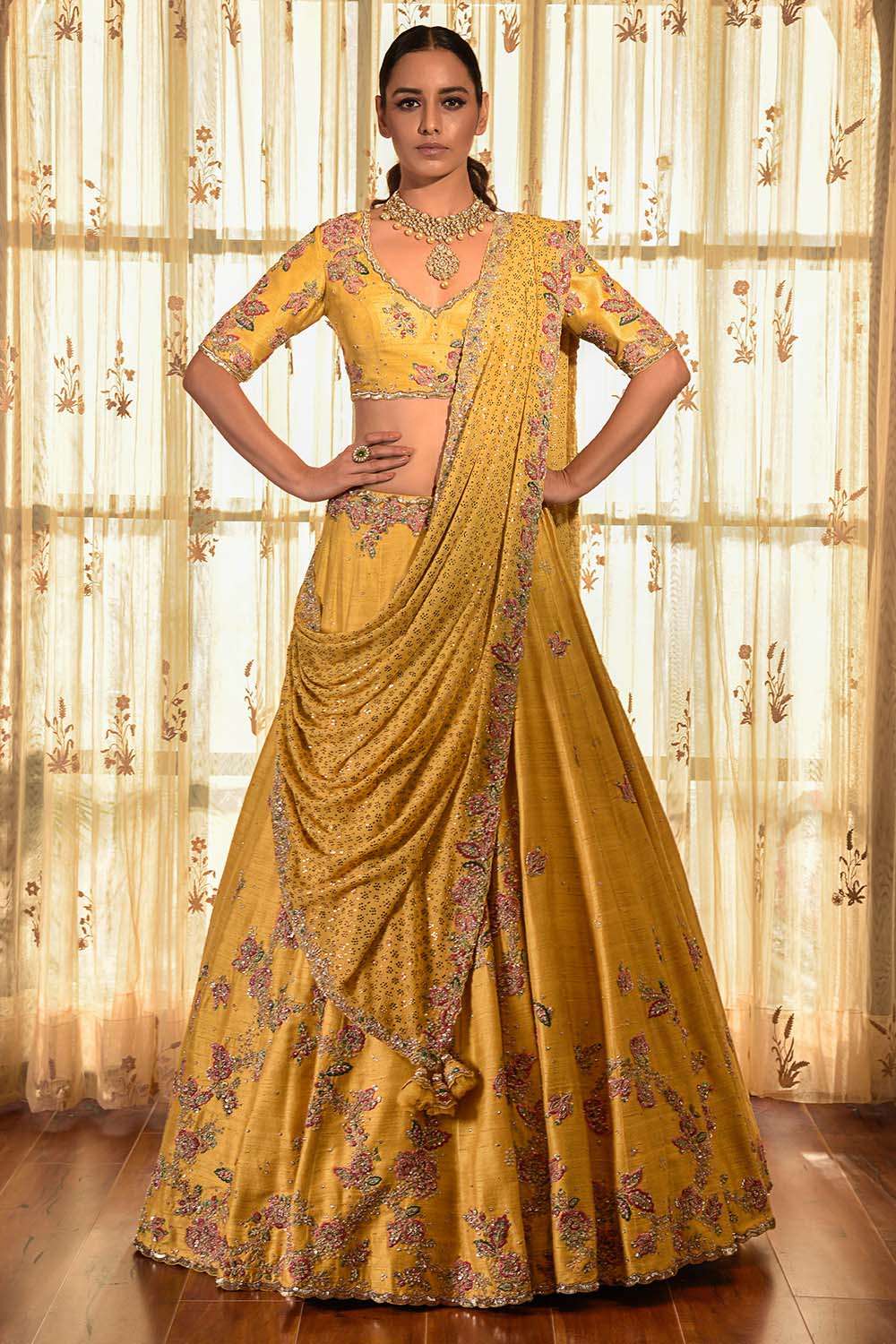 Buy Firozi Silk Zardosi Work Wedding Wear Lehenga Choli Online From  Wholesalez.