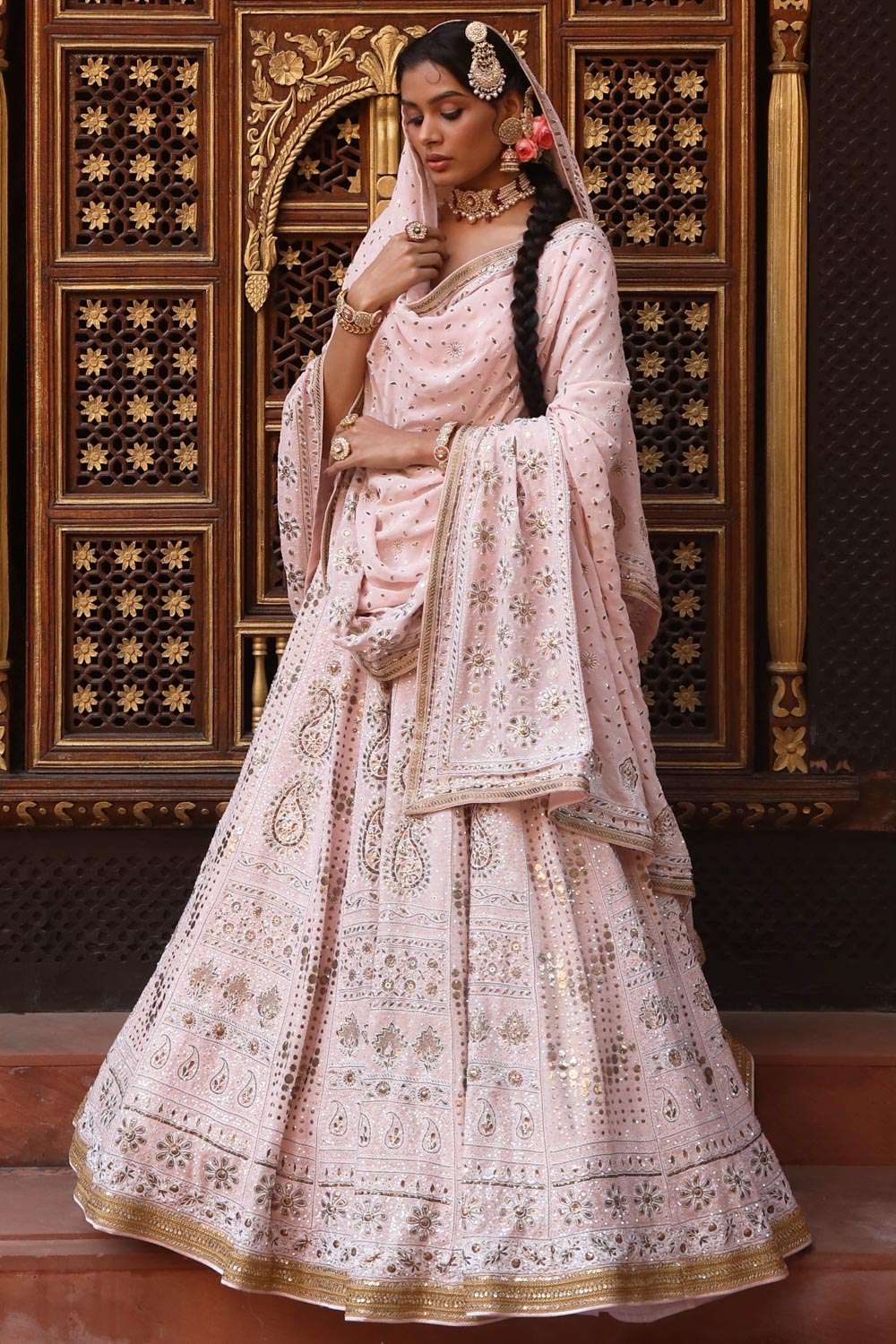 White Aira Chikankari Lehenga - Thechikanlabel