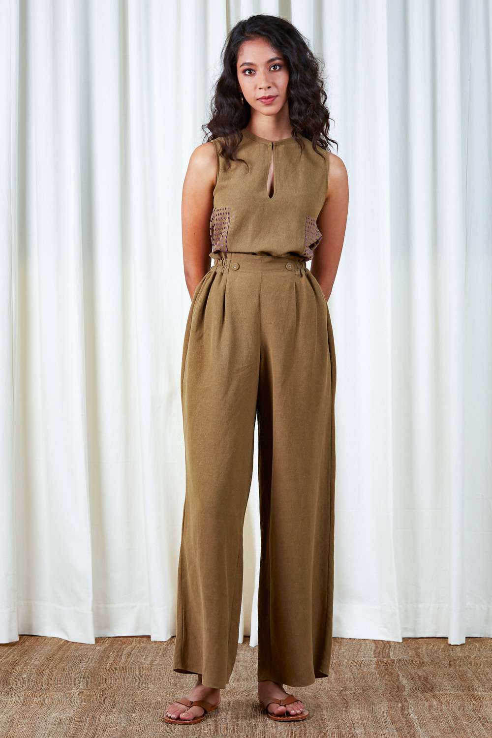 Buy Khaki co-ord set -Designer Wear - Ensemble