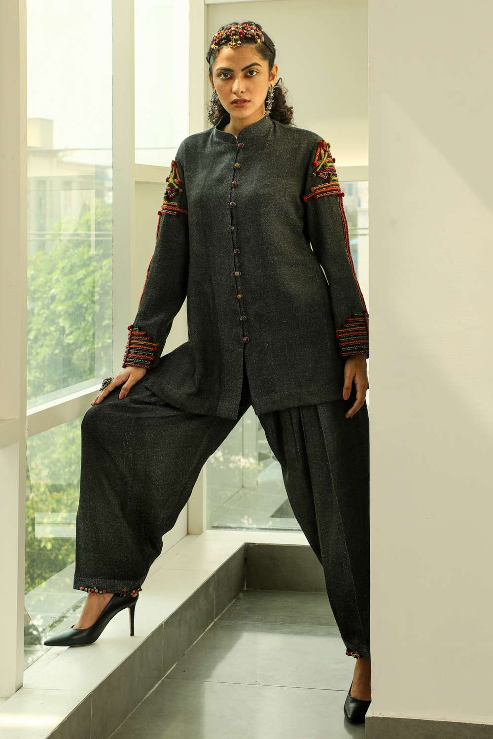 Shop Black Solid Cotton Lycra Pants For Women  Jaipur Kurti