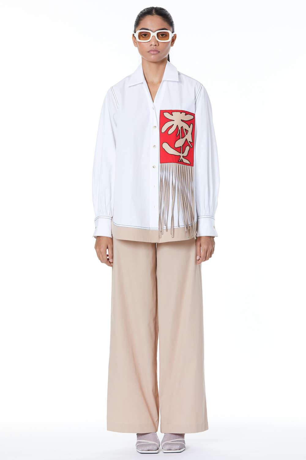 white leather co ord