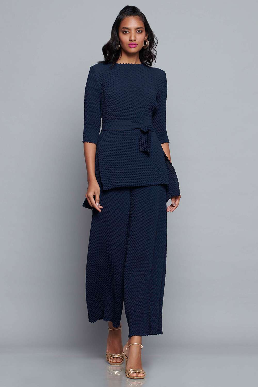Buy Navy lara co-ord set -Designer Wear - Ensemble