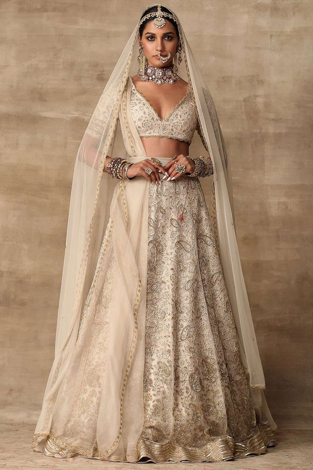 Elegant Multicolor Embroidered Bridal Lehenga - Rent – Glamourental
