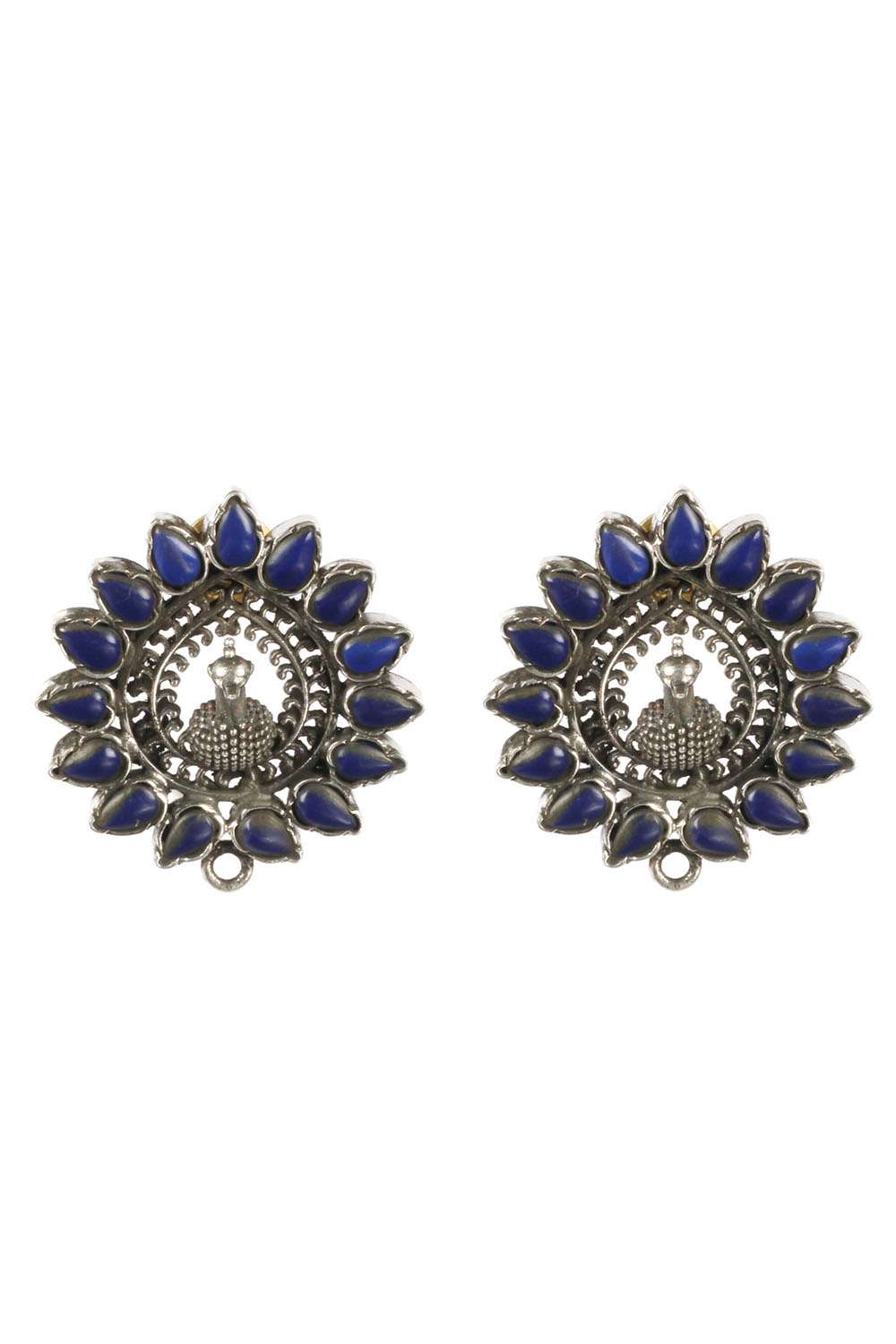 Blue Feather silver - Silver earrings - Trium Jewelry