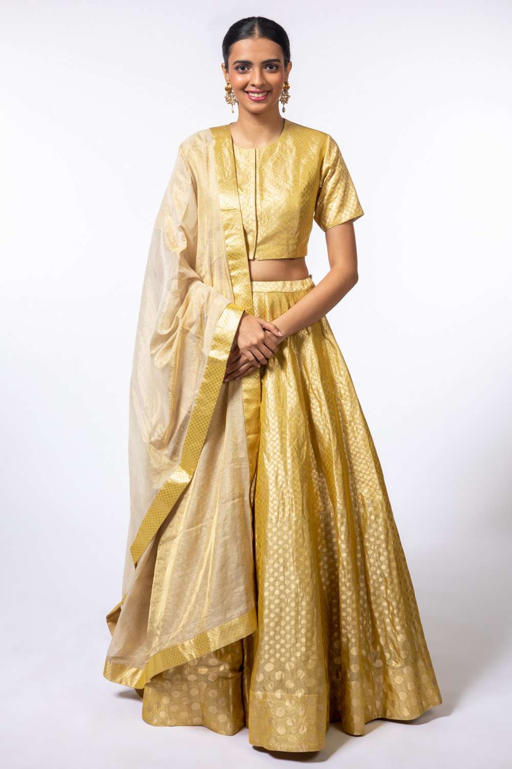 Shimmer gold blouse – Red Paisleys
