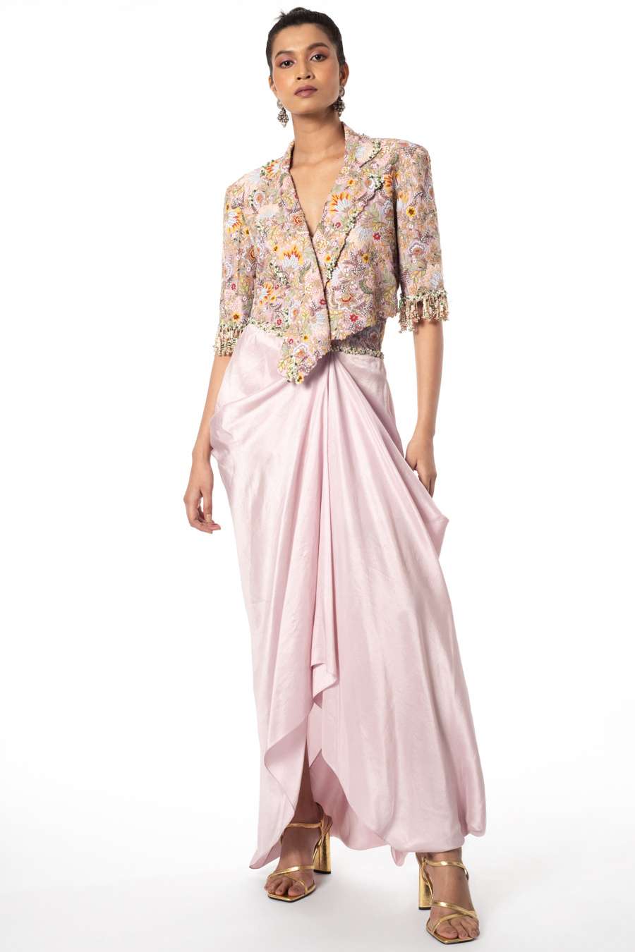 Buy Anamika Khanna Soft Lavender Silk Jacket Sets