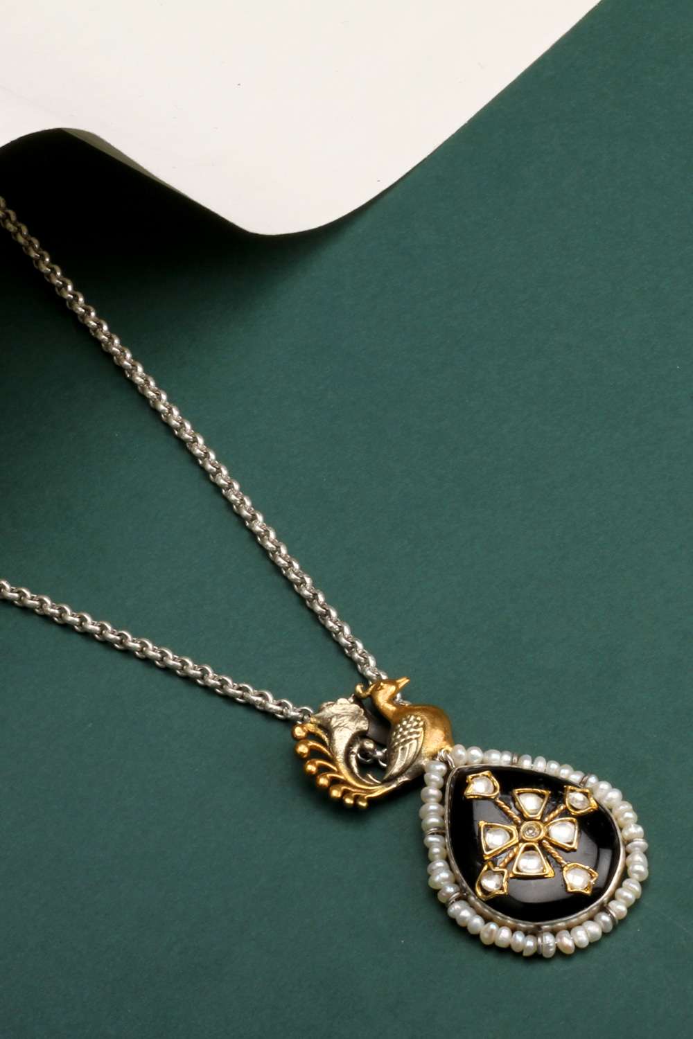 Zara Kundan With Gold Plated Silver Necklace