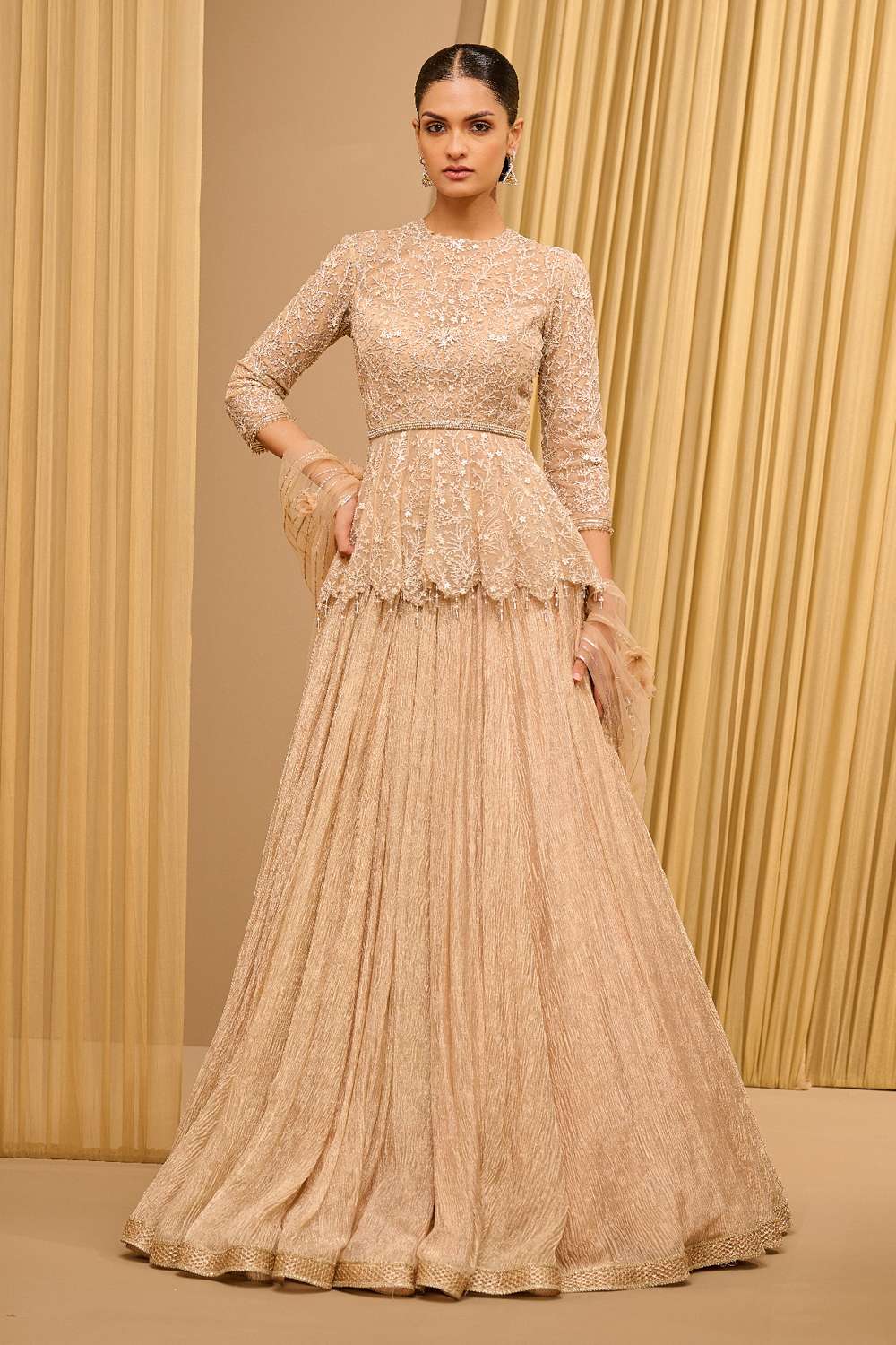 High Neck Long Sleeve Lehenga Blouse Buy Tarun Tahiliani Soft
