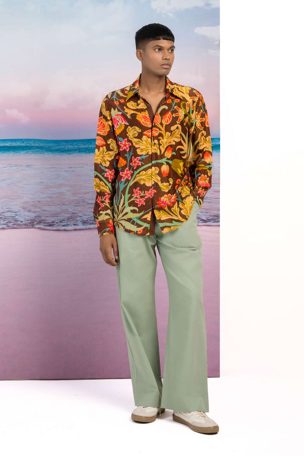 Buy Siddhartha Bansal Men Soft Print Silk Shirts