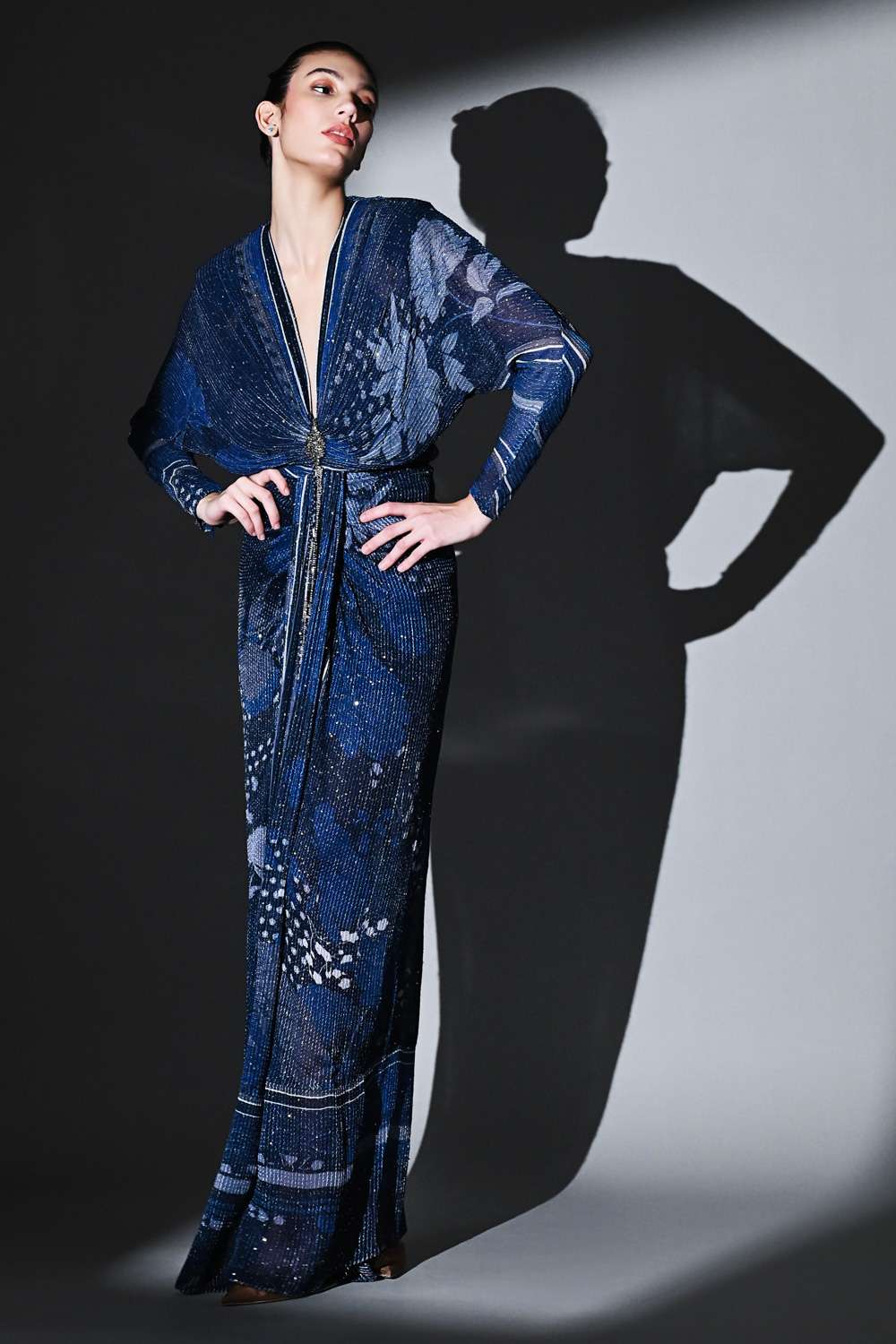 Buy Nikita Mhaisalkar Soft Blue SEQUIN PURE GEORGETTE Dresses
