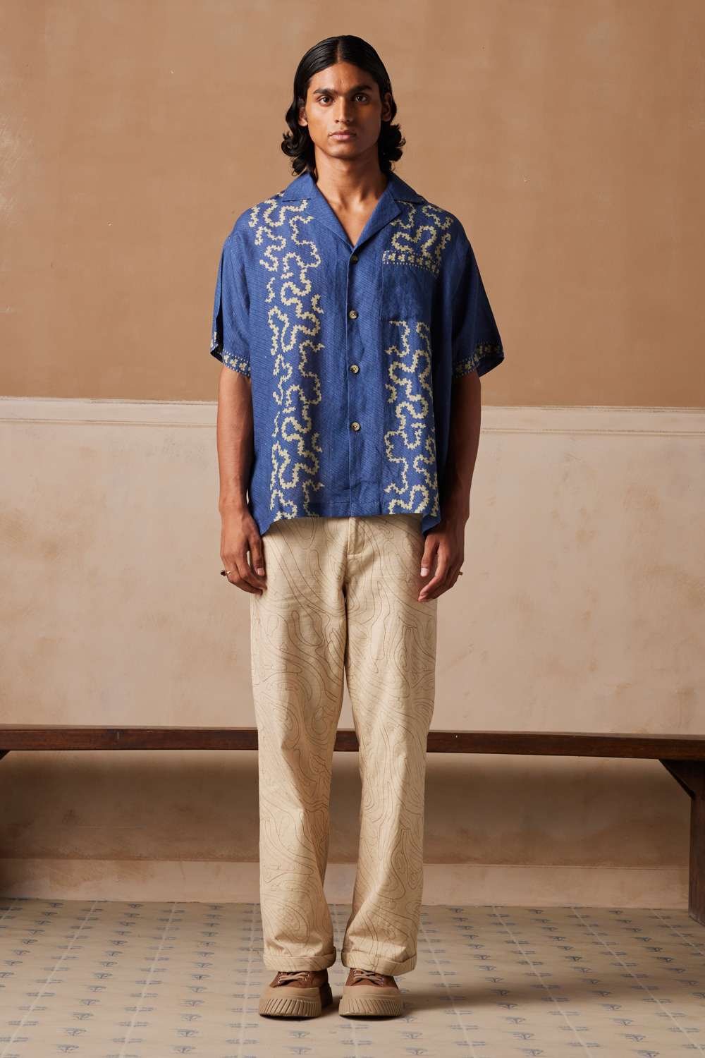 アパルトモン定番LINEN SHIRTSブルー Buy Dusty Blue 60s Lea Linen Shirt Online at Best Price | 5Feet11