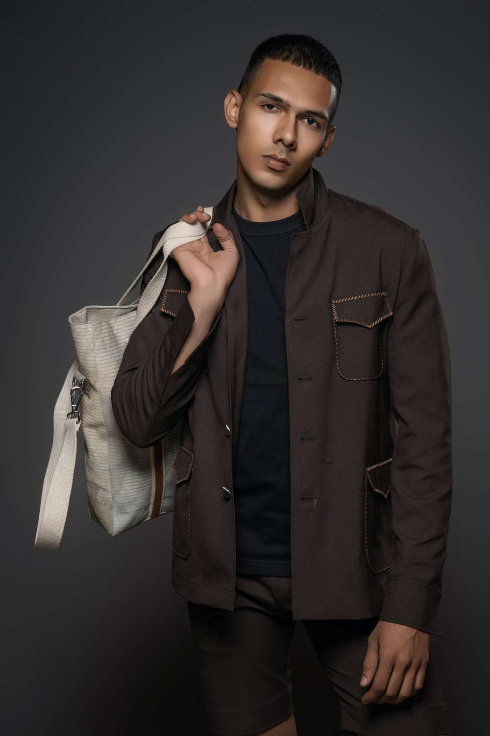 Buy Balance by Rohit Bal Men Soft Brown Cotton Outer Wear