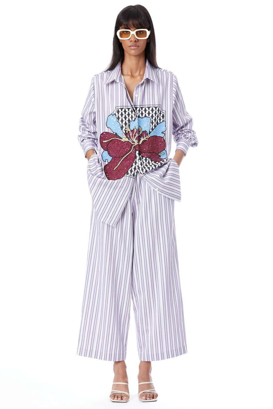 Peony pin-striped co-ord set - Main Image