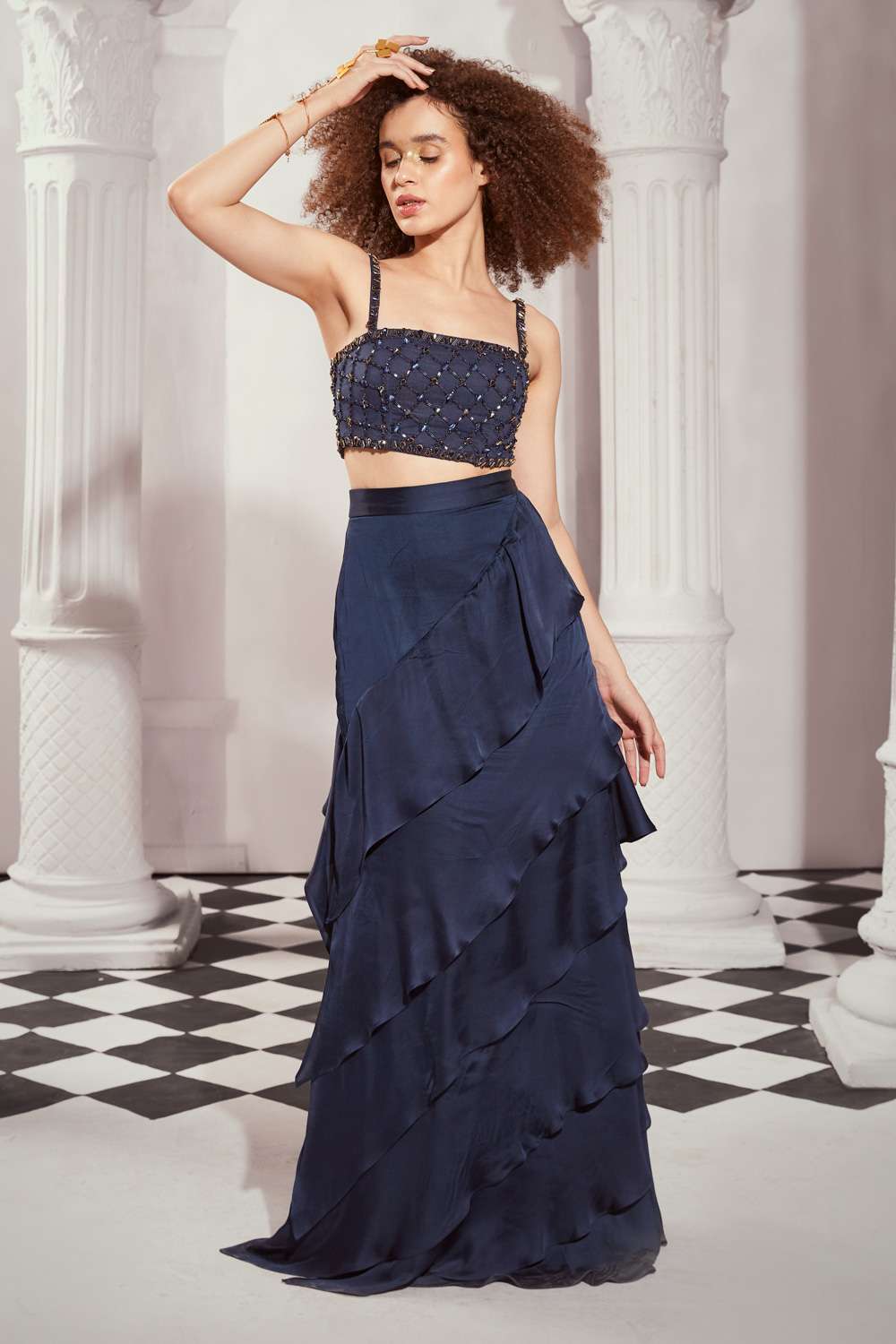 【新品未使用】Bluelea Tulle tiered skirt 36 新品】Bluelea Tulle tiered skirt 36 short 【公式通販】