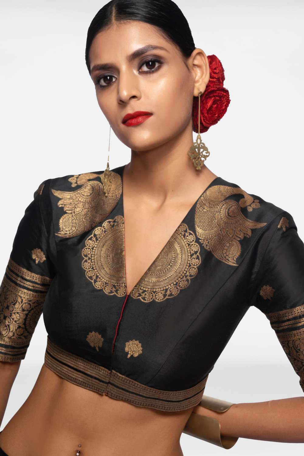 black blouse v neck