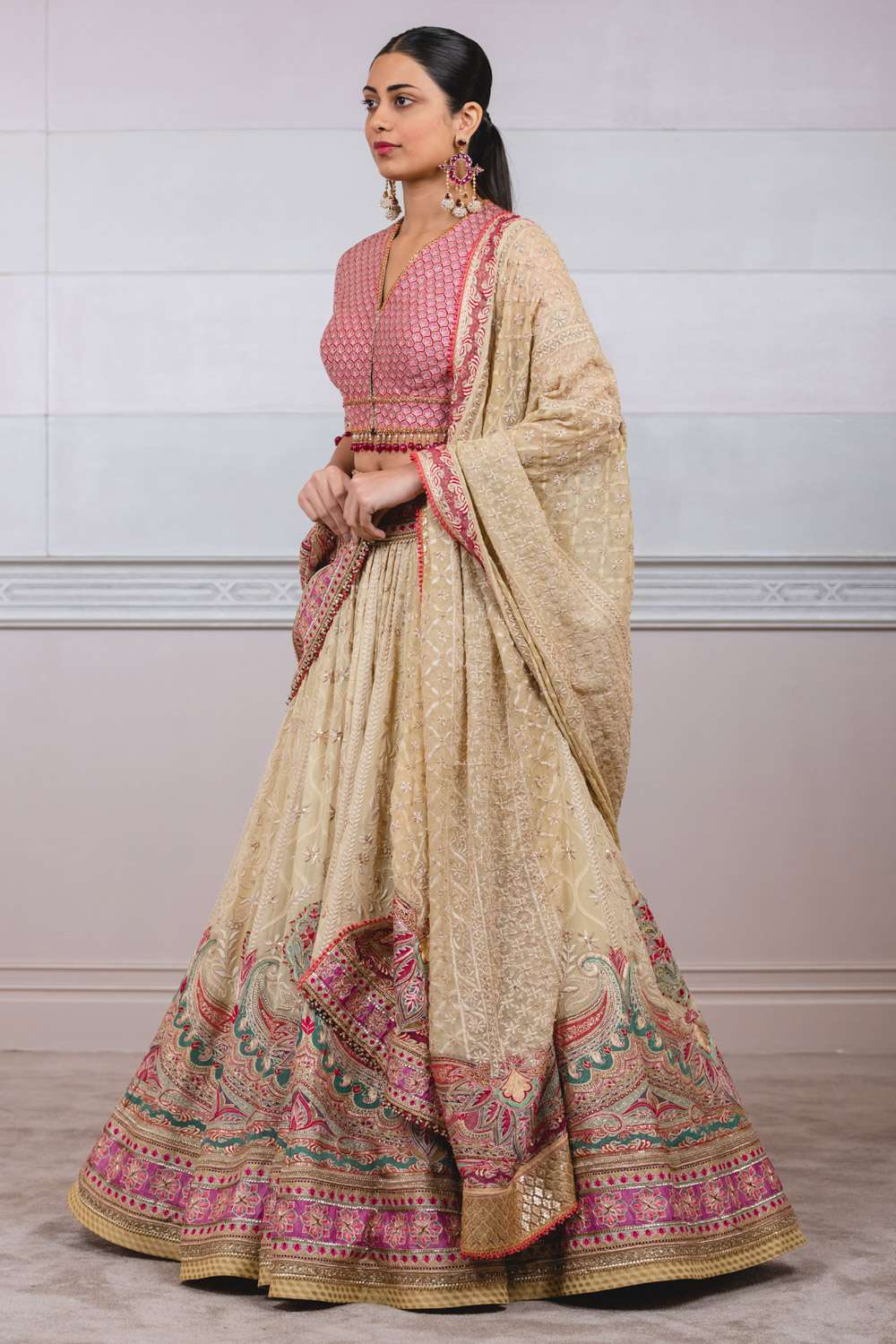 Yellow Chikankari Embroidered Lehenga Choli Latest 1914LG05