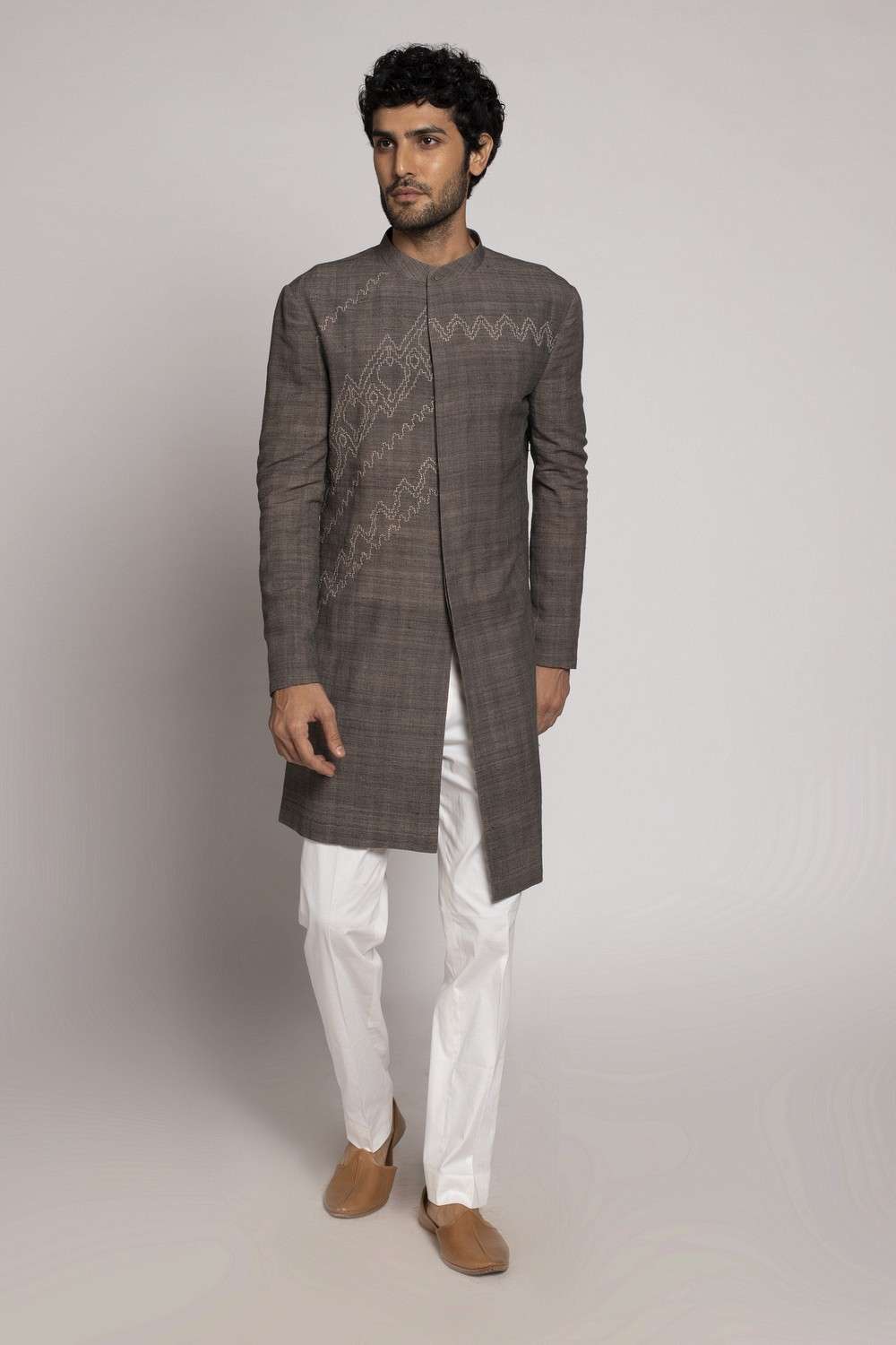 grey colour kurta combination