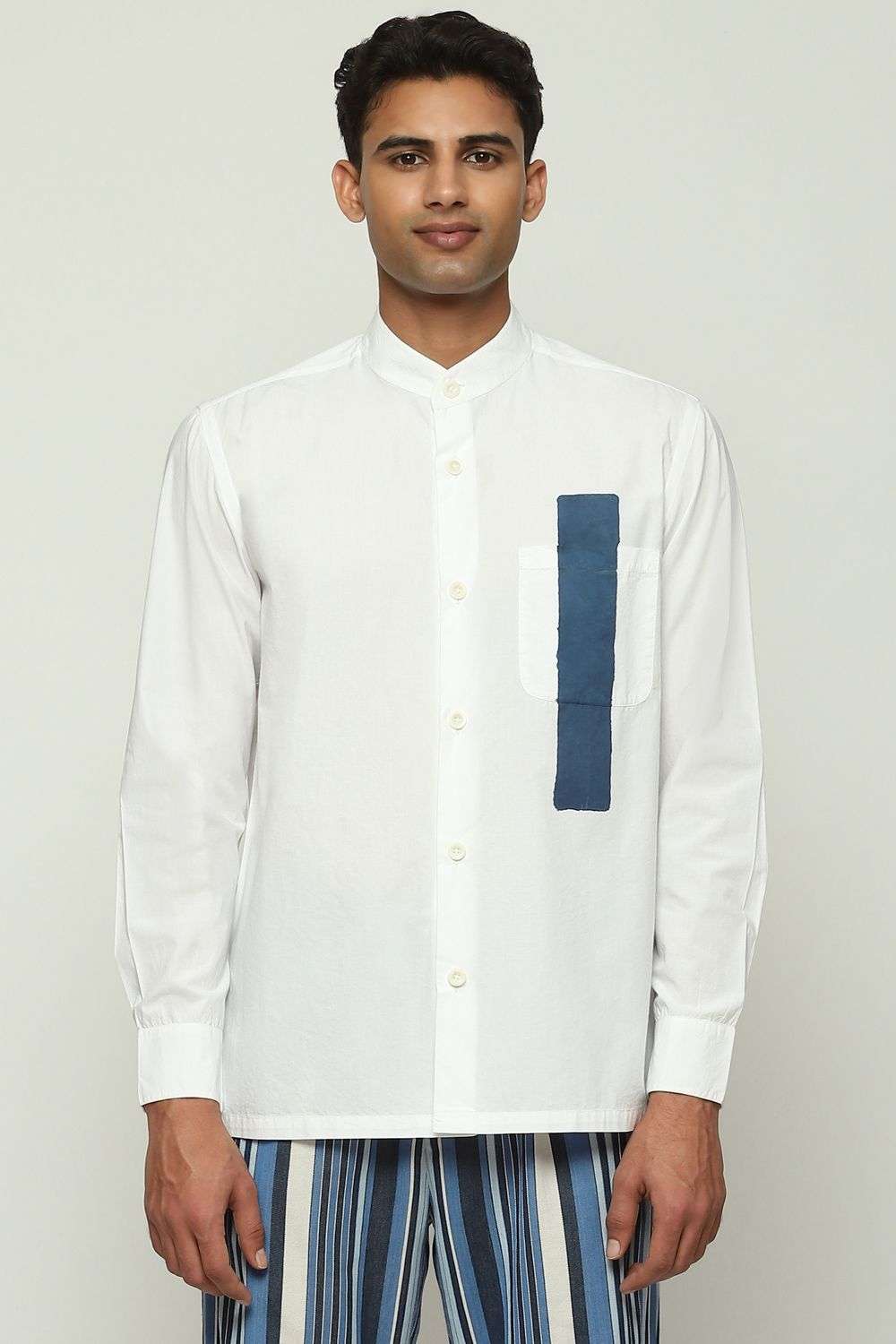 White shirt with blockprint