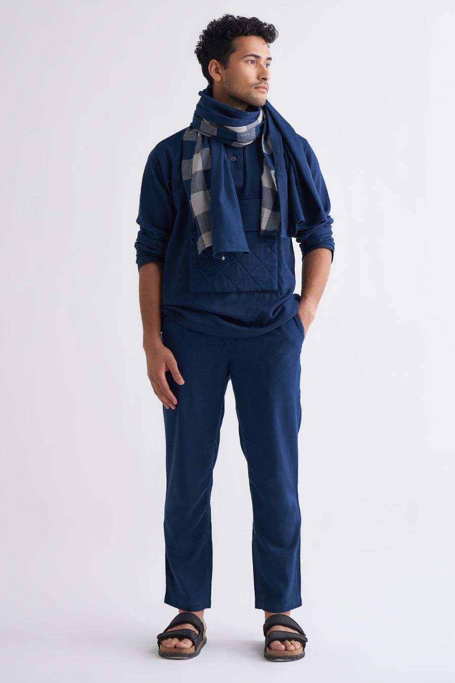 Buy Three Men Soft Blue Melange Jacket Sets