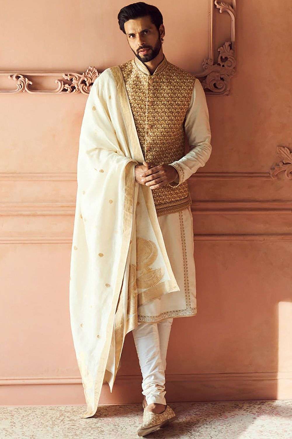 Handwoven Brocade Silk Scarf/Shawl India