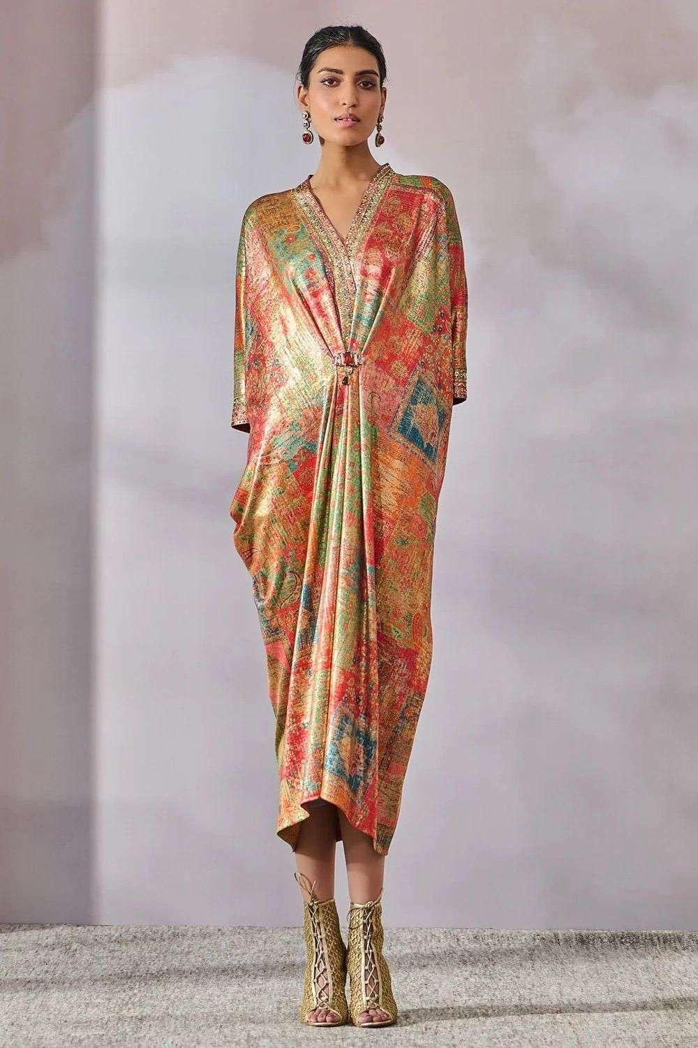 Buy Tarun Tahiliani Soft Multi Foil Jersey Dresses