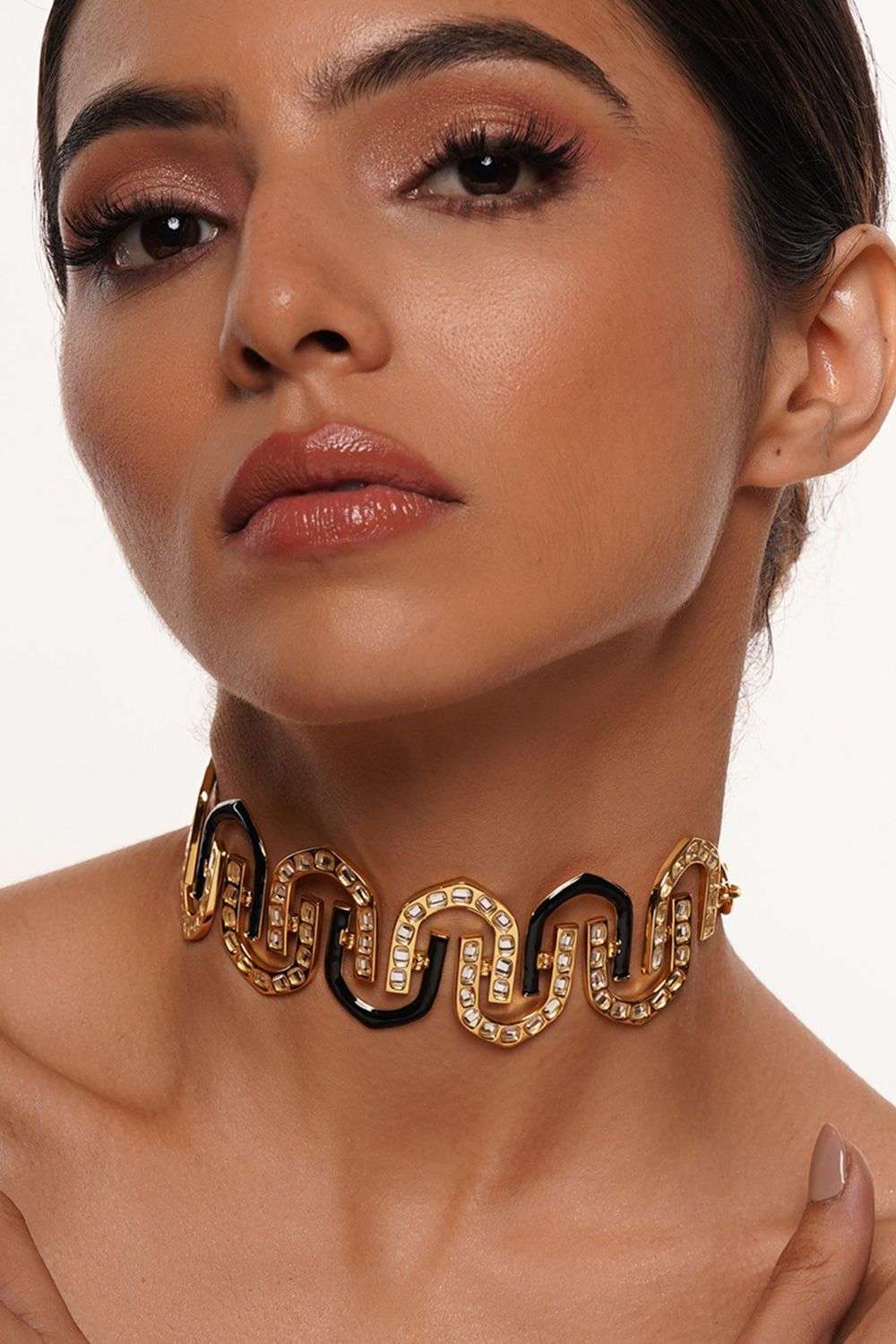 Buy Isharya Soft Gold Brass,Mirror 18Kt Gold Plating Necklaces