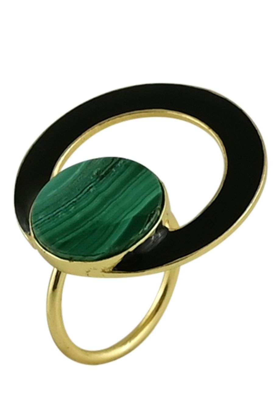 Fizzy-Rebel 18K Rose Gold with Green Enamel Mother of Pearl Ring