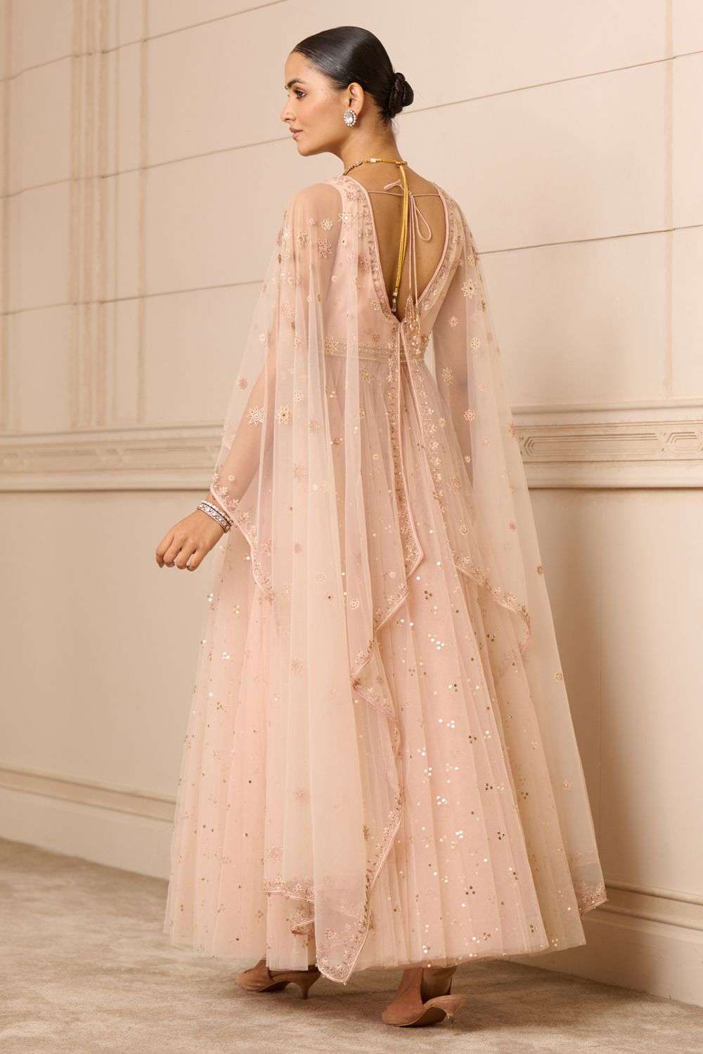 Tarun Tahiliani Cape Anarkalis Buy Multi Color Bamberg Modal Satin