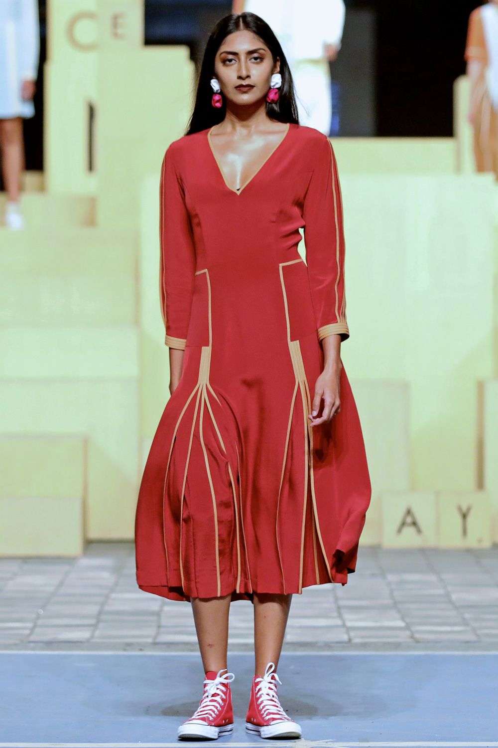 Shein Runway Show Womens Dresses Red Slit Midi Dress Shein Party