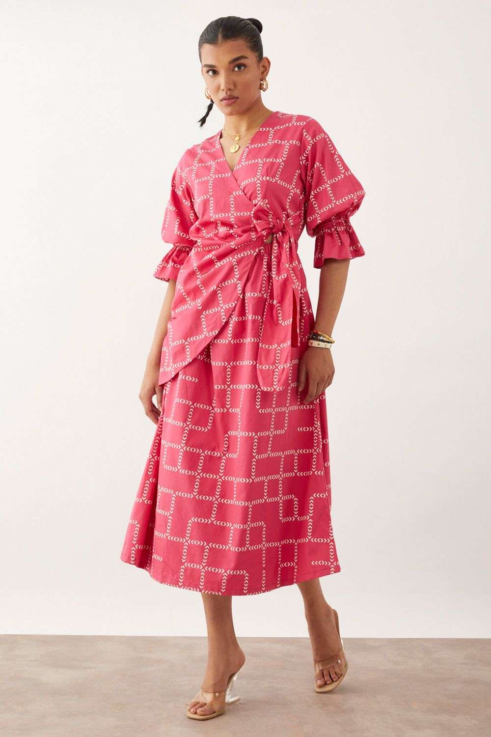 Rose wrap style dress