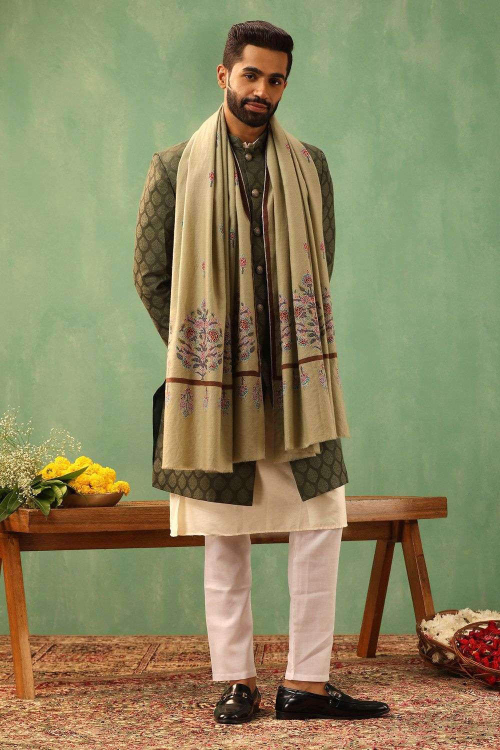 Beige Pashmina Kira Shawl