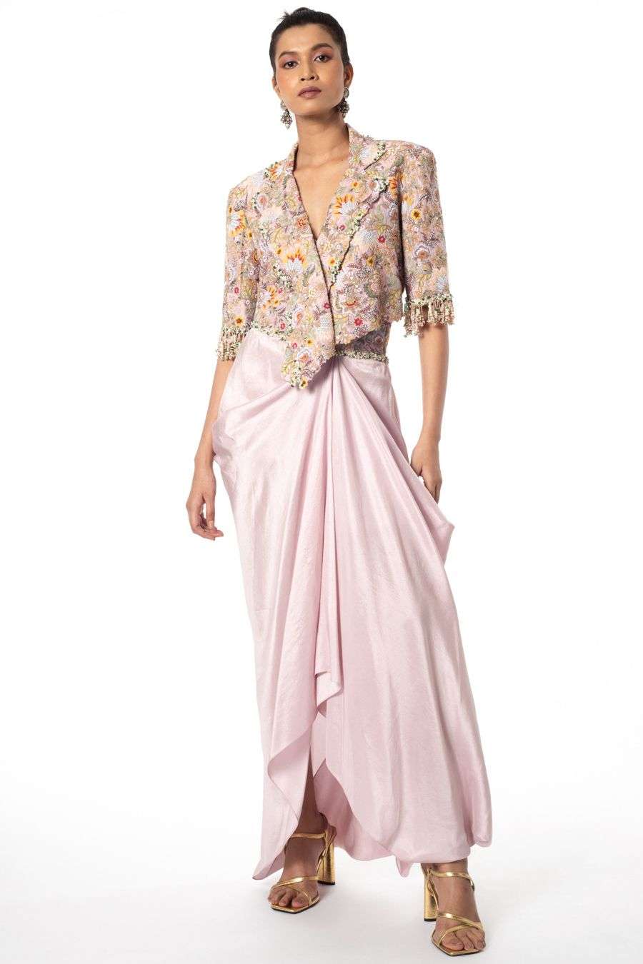 Buy Anamika Khanna Soft Lavender Silk Jacket Sets