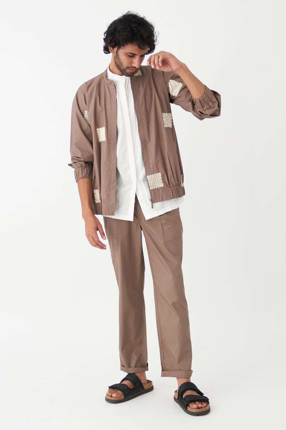 Buy Three Men Soft Beige Poplin Outer Wear