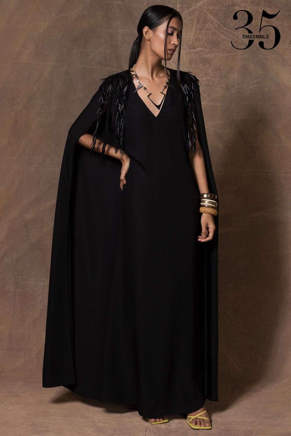Buy 431 88 by Shweta Kapur x Ensemble Soft Black Japanese crepe Dresses