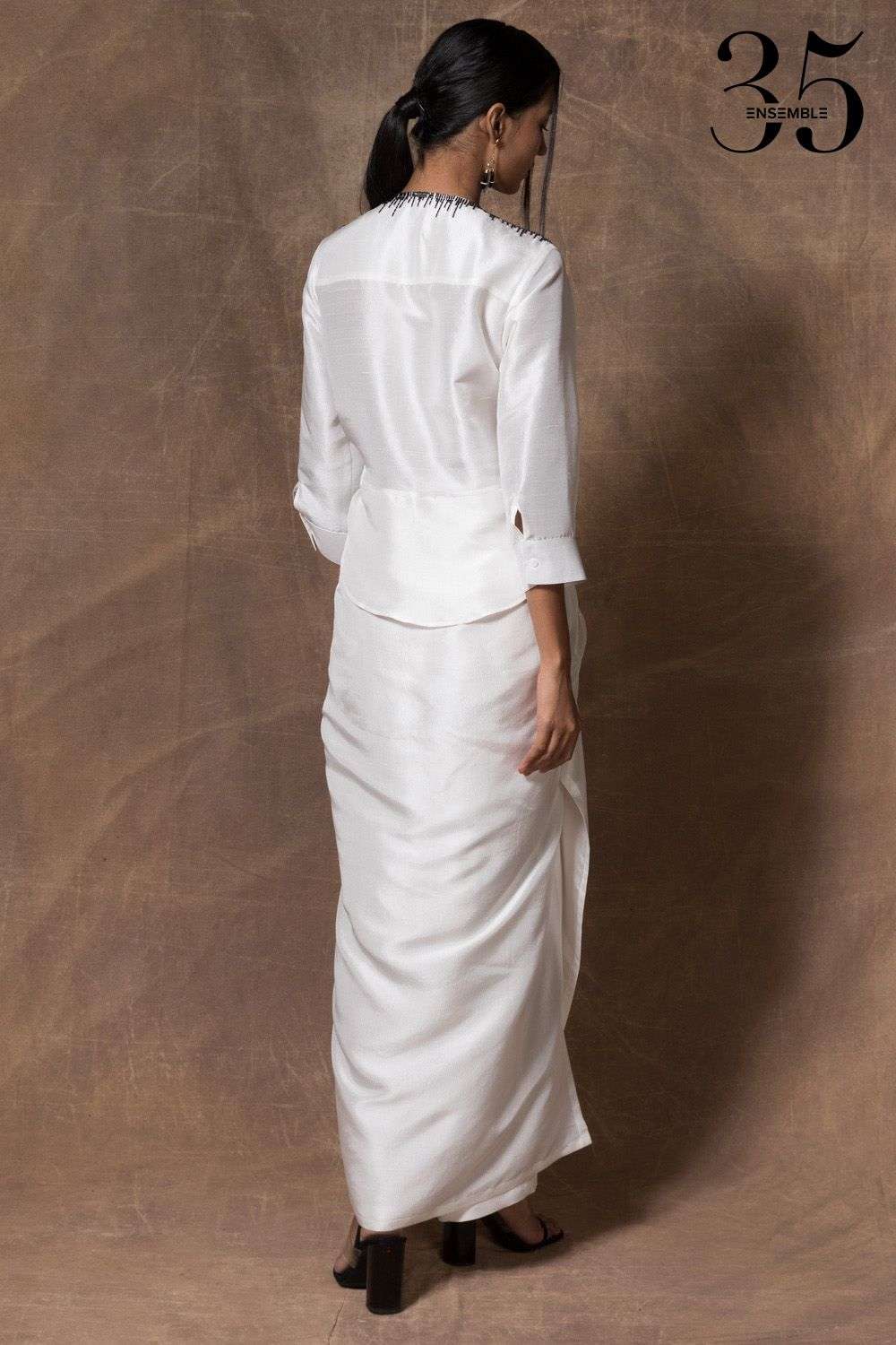 Buy 431-88 by Shweta Kapur x Ensemble Soft White Silk dupion Kurtas