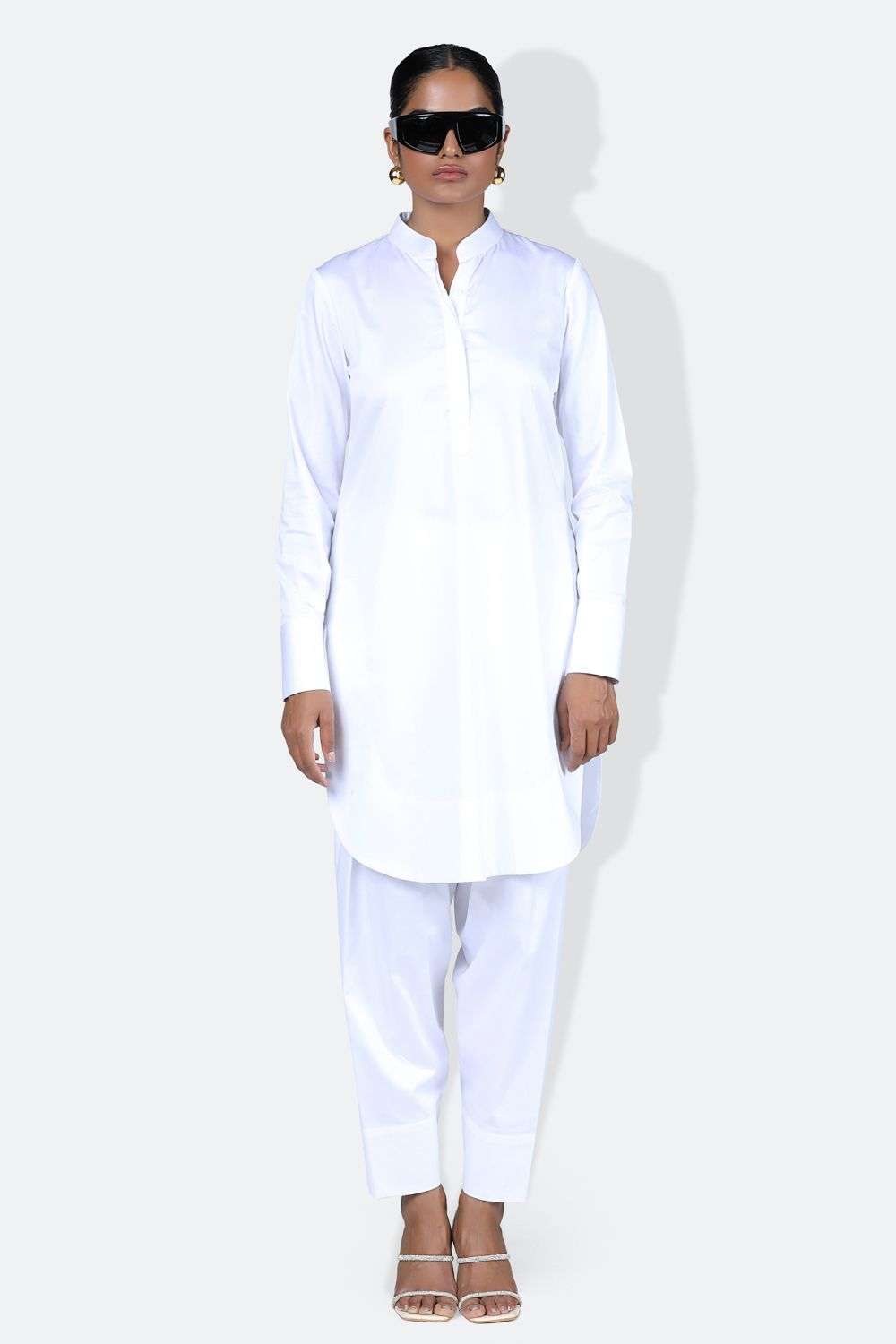 Buy 431-88 by Shweta Kapur Soft White Giza Cotton Kurtas