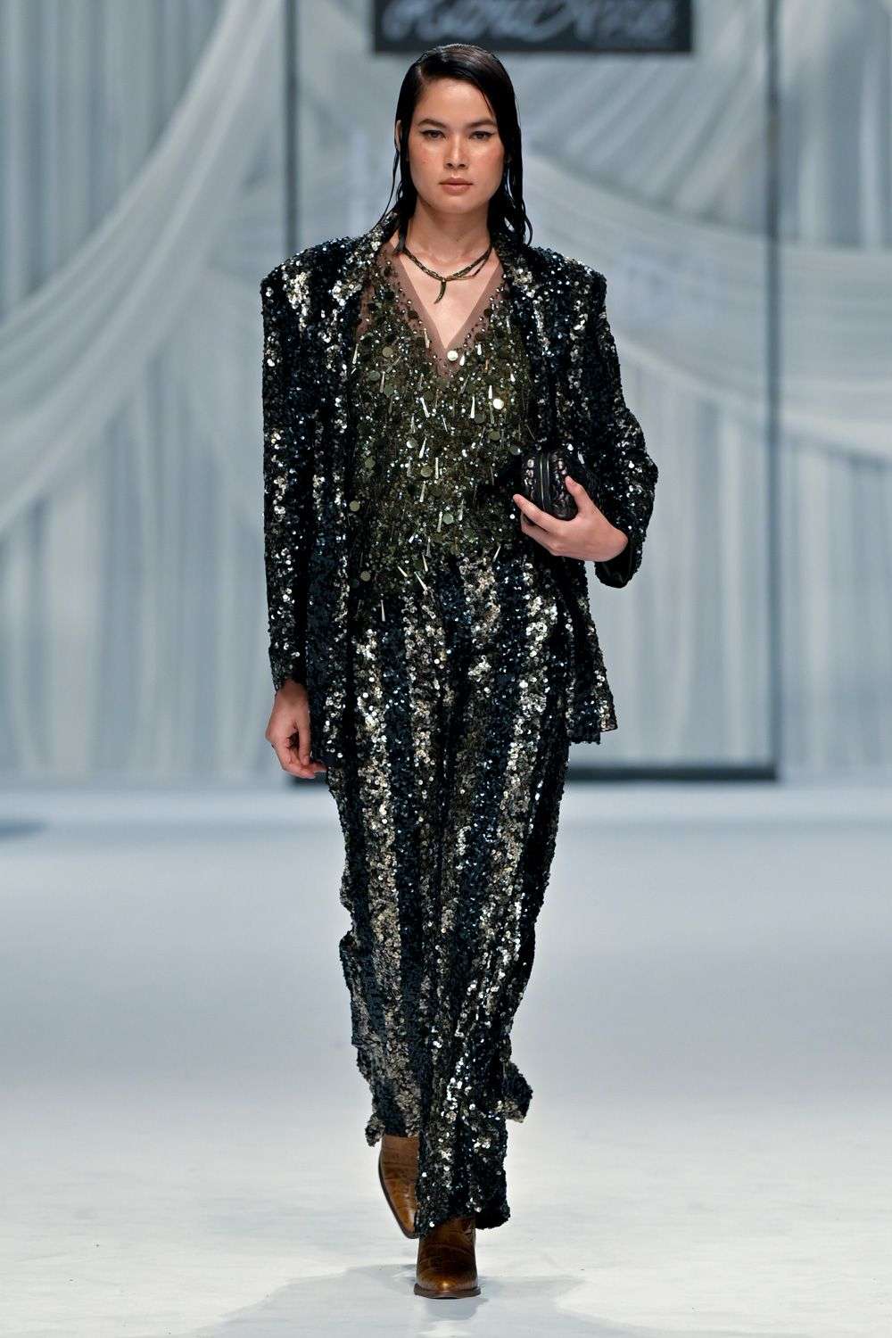 Buy Rara Avis Soft Black Cotton Silk Tops