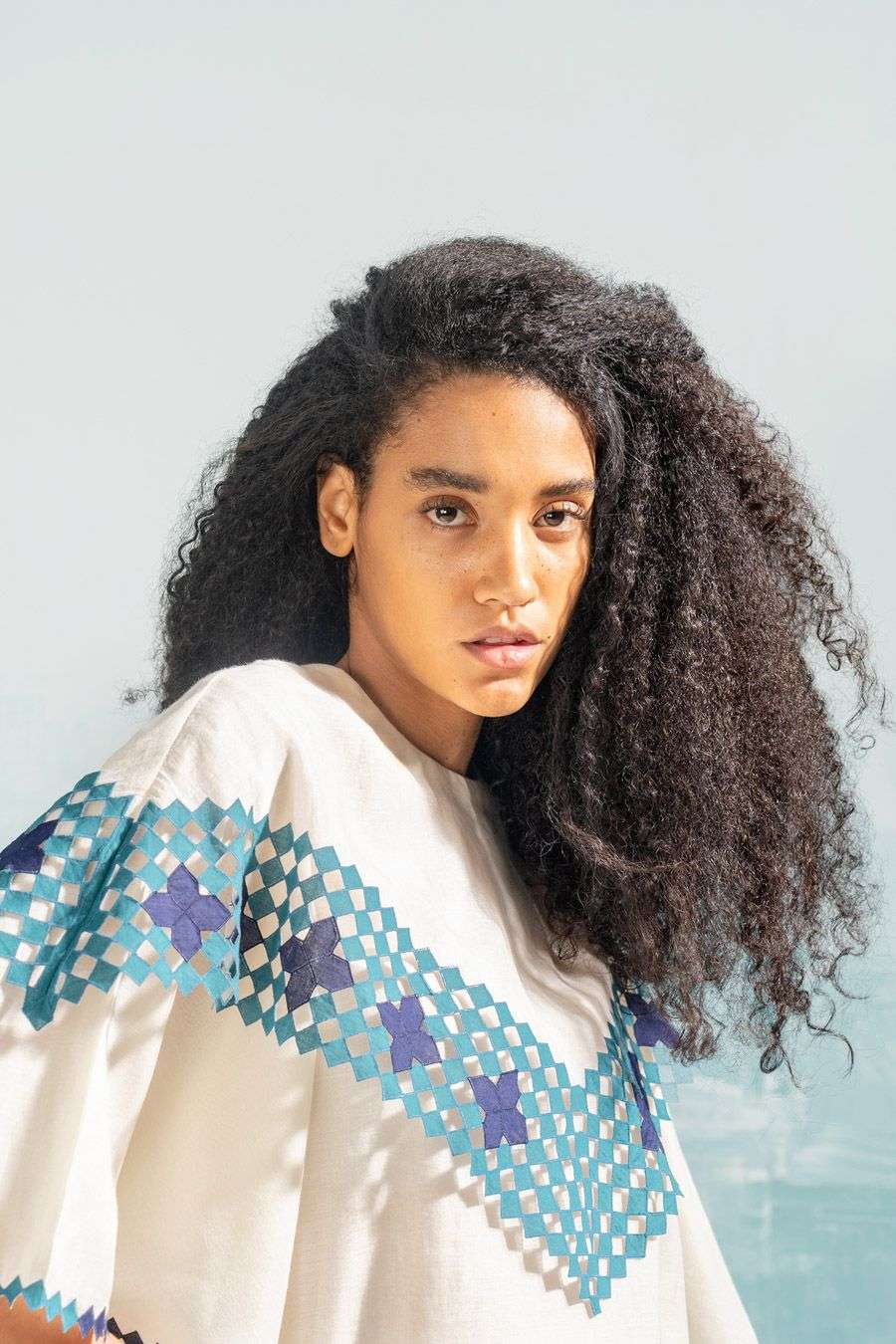 Buy Ikai Soft Ivory Cotton Silk Chanderi Hand-Cut Applique And