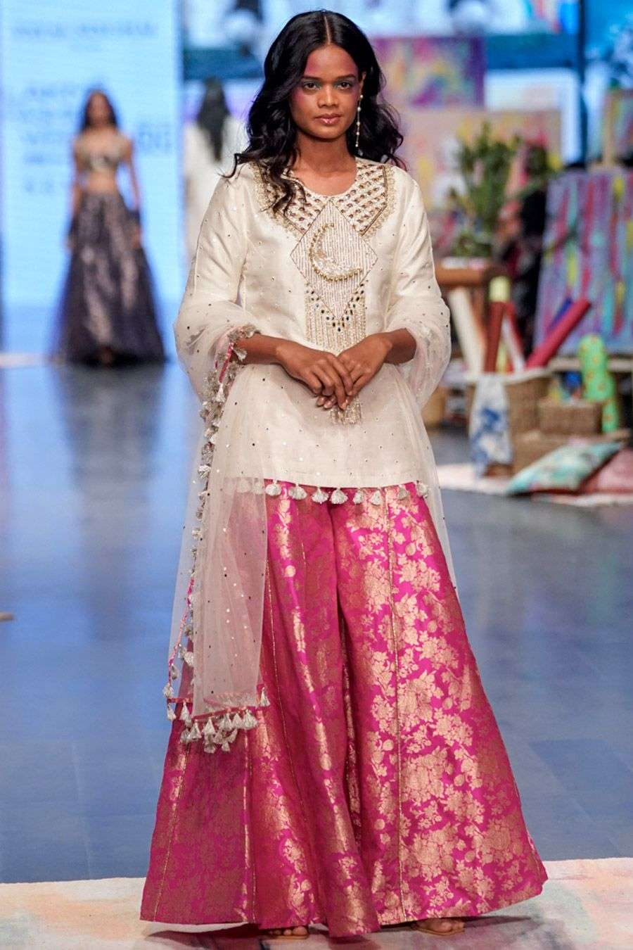 Buy Payal Singhal Soft White Silk Sharara Sets