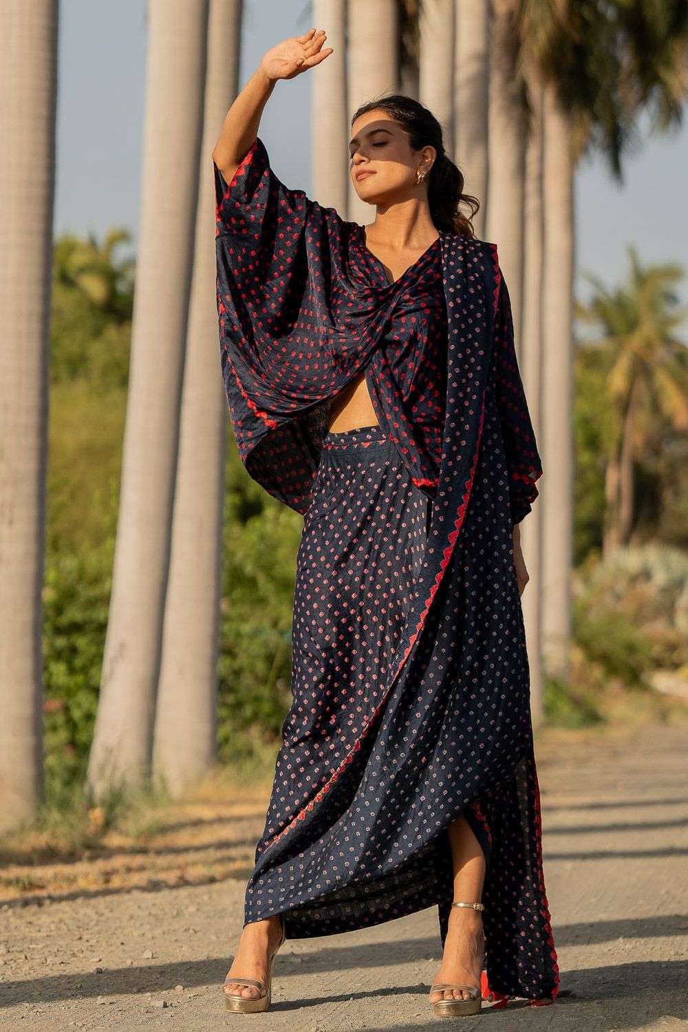 Buy Dyelogue by Rachita Parekh Soft Blue GAJJI SILK Tops