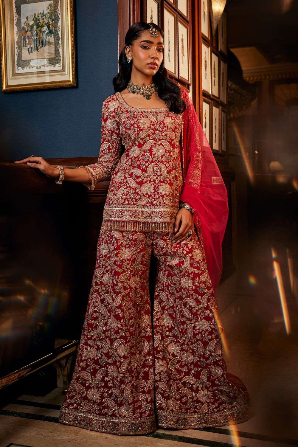 Buy Shobhika Bhandari Soft Pink Georgette, net Badla and dabka