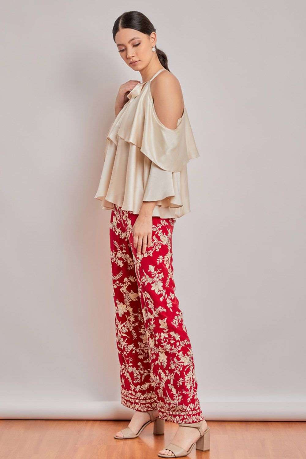 Buy PATINE Soft Crepe Parsi Gara Bottoms