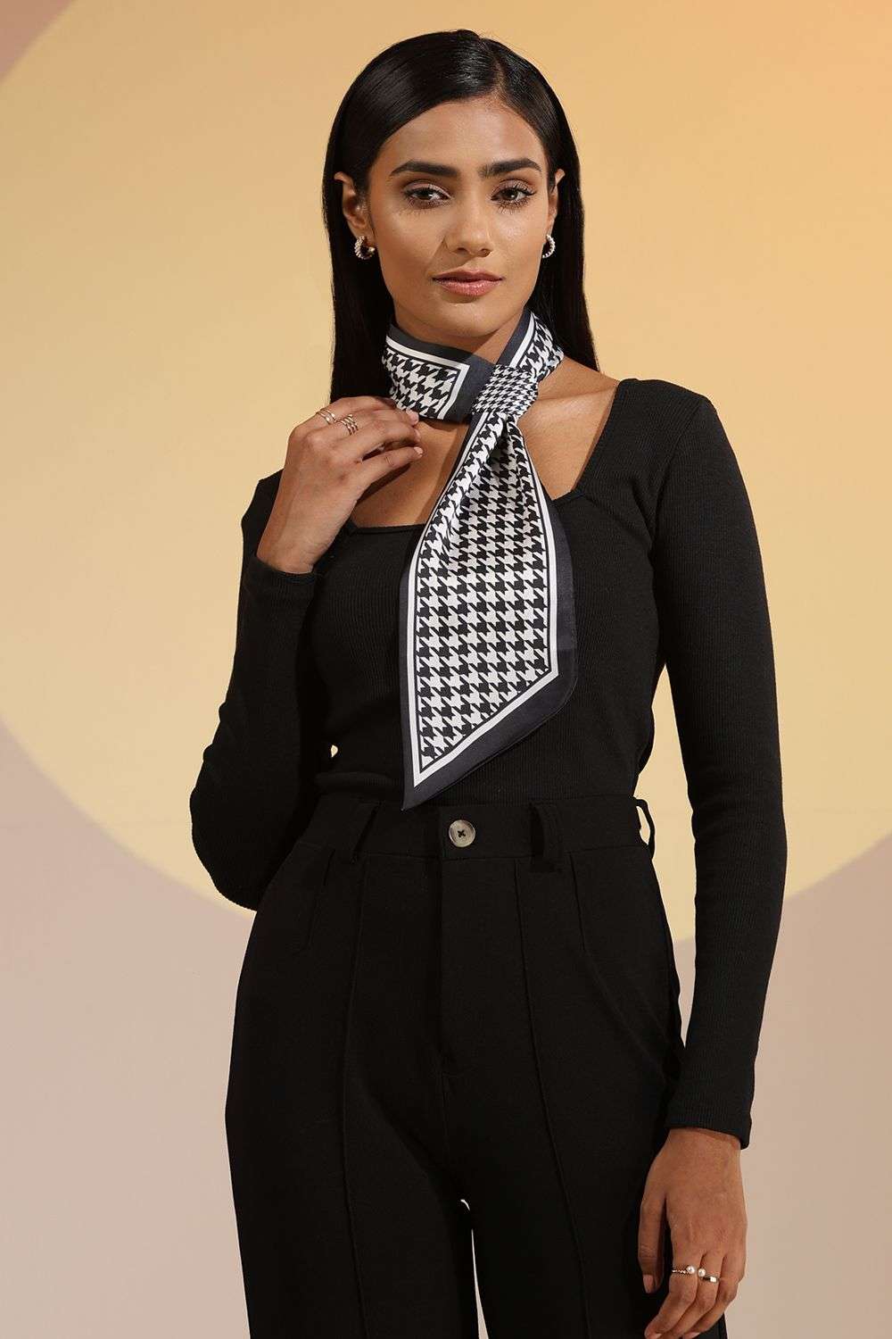 Buy Dusala India Soft Black Silk Scarves Stoles