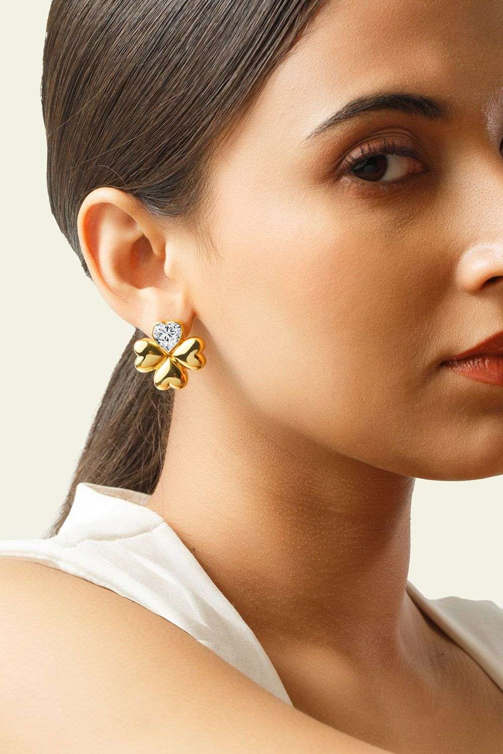 Gold Plated Gold Clover Earrings