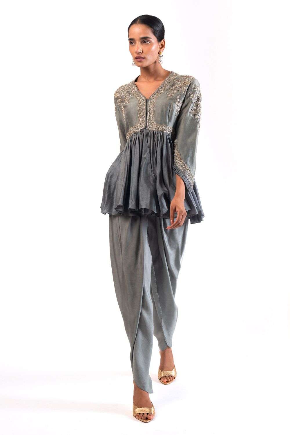 grey peplum