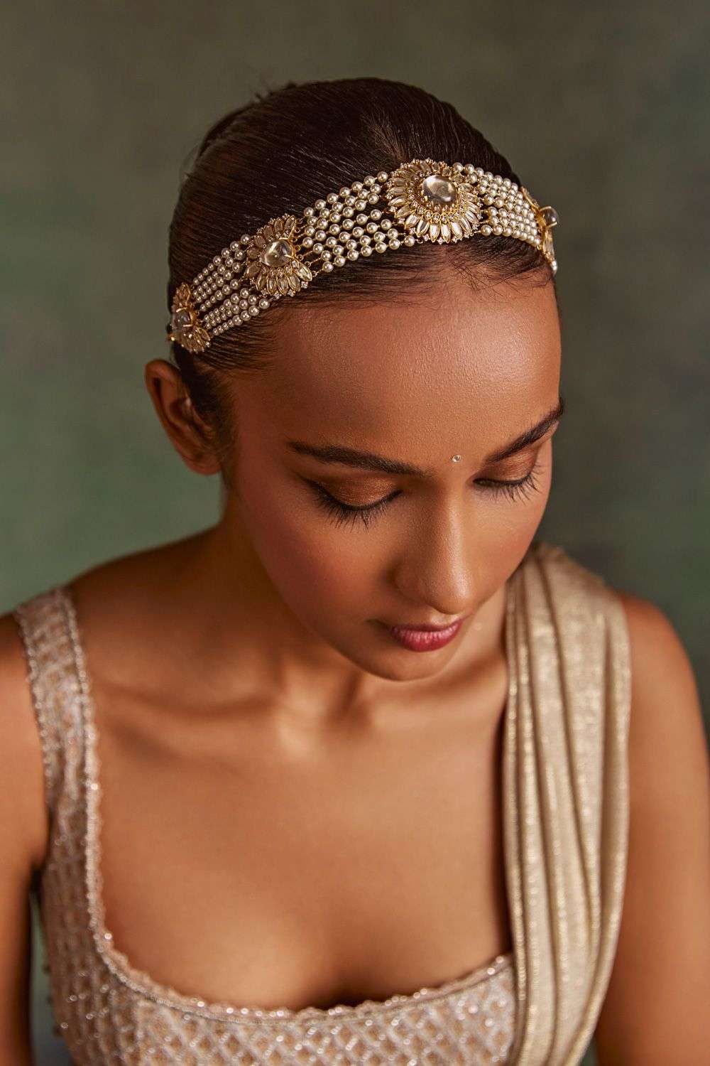 Buy Tarun Tahiliani Accessories Soft Gold 92.5 sterling  display picture 1