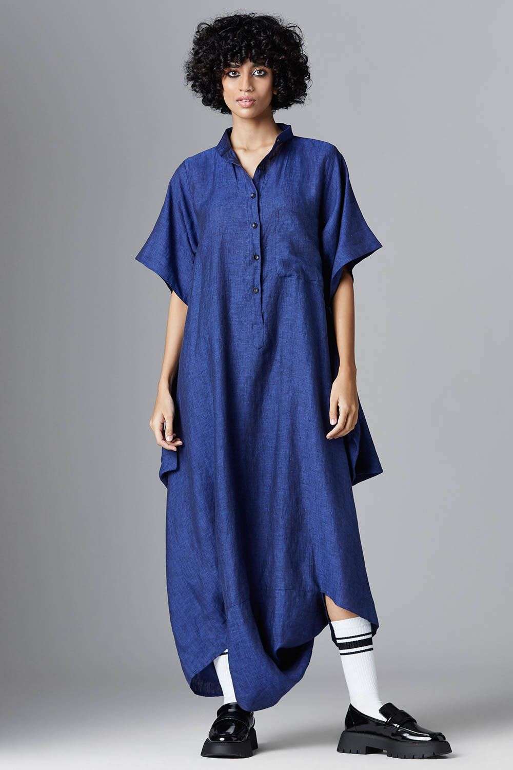 Blue linen jumpsuit